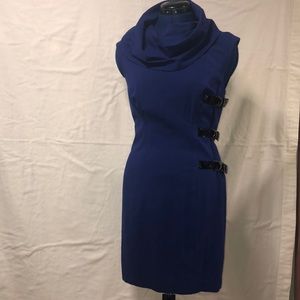 Blue cowl neck side buckle Plenty by Tracy Reese